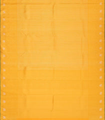 Yellow Handloom Kanchipuram Silk Saree With Chevron Stripes
