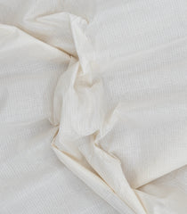 White Handloom Gadwal Cotton Saree With Checks & Contrast Border-GA0347