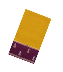 Mustard Woven Blended Viscose Saree With Contrast Border-BL5596