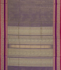Lilac Handloom Silk Cotton Saree With Zari Stripes-SC4343