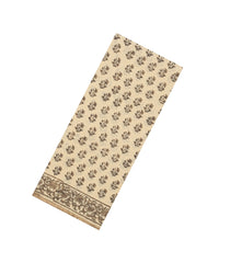 Cream Printed Jaipur Cotton Saree With Floral Motifs-JC1730