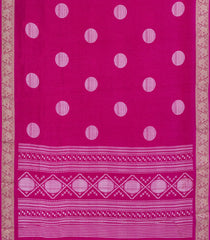 Hot Pink Printed Synthetics Dola Zari Lining With Jacquard Zari Border-BL5176