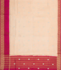Cream Woven Blended Viscose With Zari Buttas-BL5564