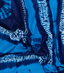 Indigo Printed Chanderi Cotton Saree With Tie & Dye Motifs-CC1372