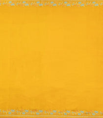 Mustard Handloom Kanchipuram Silk Saree With Meena Floral Border-KA15758