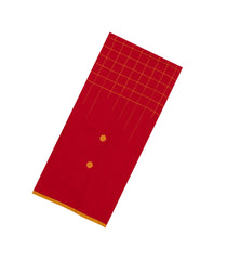 Red Handloom Bengal Cotton Saree With Checks-BG1927-Red