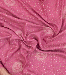 Light Peach Printed Art Dola Silk Saree With Zari Checks & Border-BL5744
