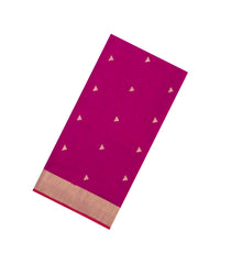 Pink Handloom Maheswari Silk Cotton Saree With Buttas & Zari Border-SC4876