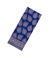 Blue Printed Synthetics Dola Silk Saree With Floral Motifs-BL5197