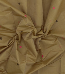 Beige Handloom Kanchi Cotton Saree With Buttas-KC1812