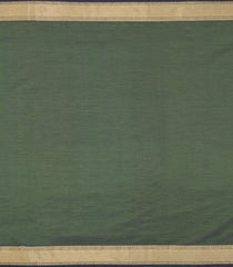 Dark Green Handloom Soft Silk Cotton Saree With Checks & Buttas-SC4568