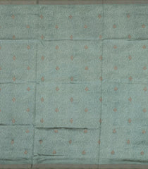 Aquamarine Printed Synthetic Tussar Saree With Zari Buttas-BL5383