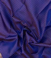 Blue Handloom Kanchipuram Silk Saree With Zari Checks-KA15105