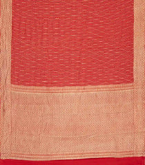 Red Mysore Crepe Silk Saree With Floral Motifs-MS3091