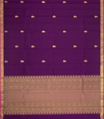 Dark Purple Handloom Kanchipuram Silk Saree With Mango Buttas-KA16207