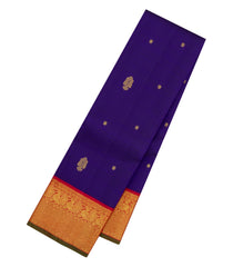 Purple Handloom Korvai Kanchipuram Silk Saree With Buttas-KA15463