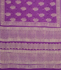 Purple Printed Jaipur Cotton Saree With Printed Floral Motifs-JC1751