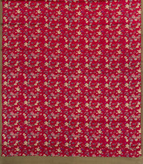 Crimson Printed Pure Satin Silk Saree With Floral Motifs-PS0939