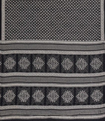 Black Pritned Jaipur Cotton Saree With Floral Motifs-JC1582