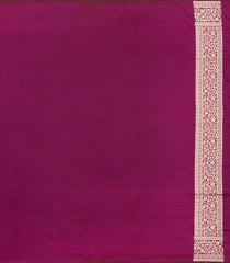 Burgundy Woven Blended Satin Saree With Floral Zari Motifs-BL5997