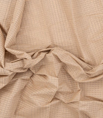 Taupe Handloom Kanchi Cotton Saree With Chekcs-KC1731