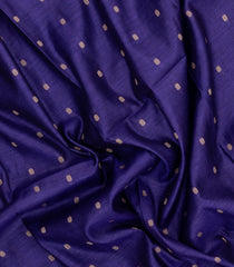 Violet Woven Tussar Silk Saree With Floral Motifs & Contrast Border-TU3548