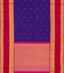 Purple Handloom Korvai Kanchipuram Silk Saree With Buttas & Contrast Border-KA13341