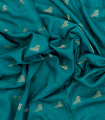 Turquoise Printed Synthetics Dola Saree Zari Buttas-BL5297