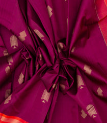 Magenta Handloom Kanchipuram Silk Saree With Zari Buttas-KA12864