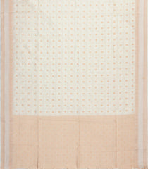White Woven Art Tussar Silk Saree With Zari Checks & Buttas-SY0571