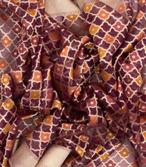 Lilac Handloom Organza Soft Silk Saree With Floral Motifs-SO4103