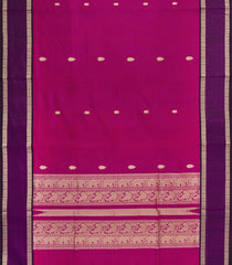 Hot Pink Handloom Silk Cotton Saree With Zari Buttas-SC4261