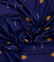Navy Blue Woven Orissa Cotton Saree With Buttas-OR0883