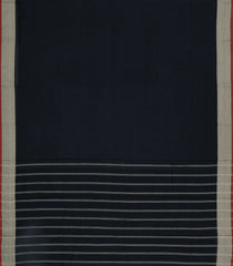 Black Woven Chirala Cotton Saree With Chevron Border-CR1444