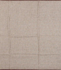 White Woven Linen Saree With Buttas & Contrast Border-LI0718