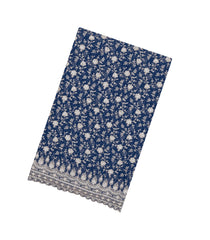 Indigo Woven Synthetic Blended Saree With Embroidered Motifs-EN2044