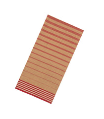 Beige & Crimson Handwoven Bengal Cotton Saree With Stripes-BG1493