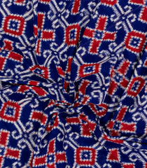Blue Handwoven Orissa Cotton Saree With Tie & Dye Motifs-OR0891