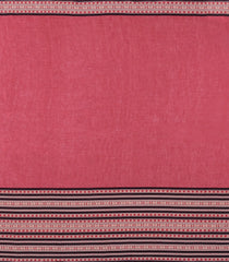 Red Handwoven Bengal Cotton Saree With Floral Border-BG1520