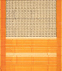 Cream Handloom Kanchipuram Silk Saree With Silk Thread Work Motifs-KA15690