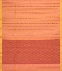 Peach Woven Rasipuram Cotton Saree With Stripes-RA2580