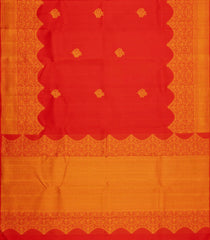 Red Handloom Kanchipuram Silk Saree With Floral Zari Motifs-KA16403