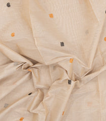 Cream Handloom Village Cotton Saree With Buttas-VC1674