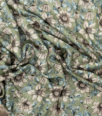Light Green Printed Synthetic Dola Silk Saree With Zari Border-BL5092