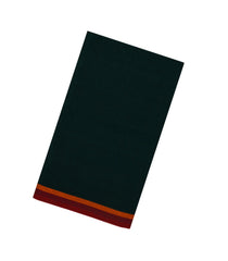Bottle Green Woven Bengal Cotton Saree With Contrast Border-BG1857