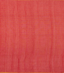 Red Handloom Bengal Cotton Saree With Checks & Buttas-BG1661