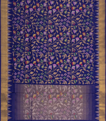 Violet Handloom Uppada Silk Saree With Meena Floral Motifs-UP0352