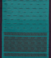 Teal Woven Rasipuram Cotton Saree With Floral Buttas-RA2557