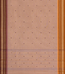 Taupe Woven Chettinad Cotton Saree With Contrast Border-CN1898