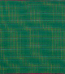 Green Handloom Bengal Cotton Saree With Dotted Checks-BGG1955